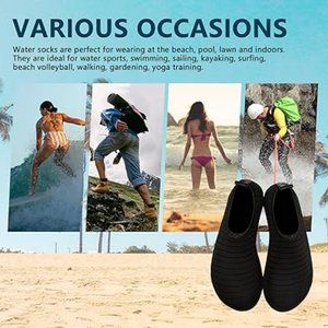 Unisex Sporty Water Socks Quick-Dry Barefoot Aqua Beach Non Slip watershoes10/12